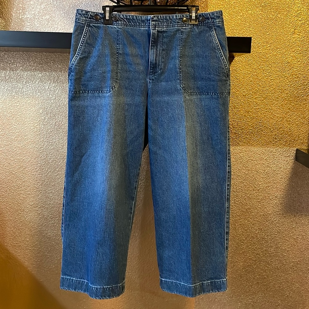 TALBOTS WIDE LEG CROP JEANS 14